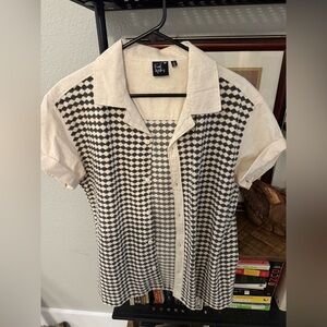 Fred Perry Cream and Black Men's Button Down Shirt